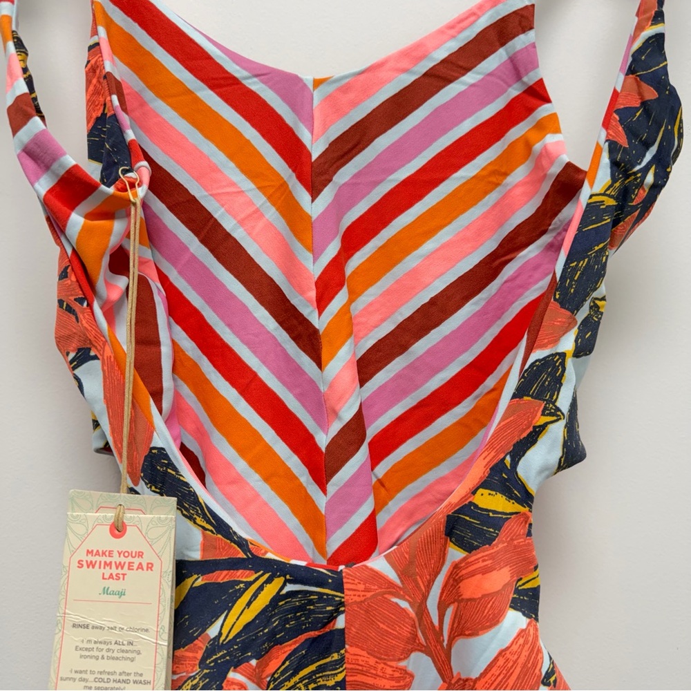 Maaji Praia Arco Iris One Piece Swimsuit Pink Size Large - Picture 8 of 13